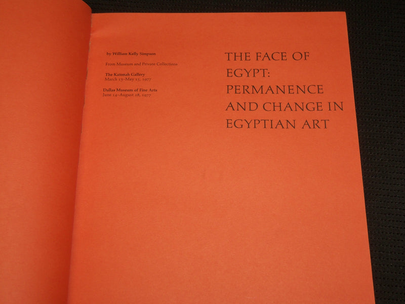 1977 THE FACE OF EGYPT SOFTCOVER BOOK - PERMANENCE IN EGYPTIAN ART - R 708W