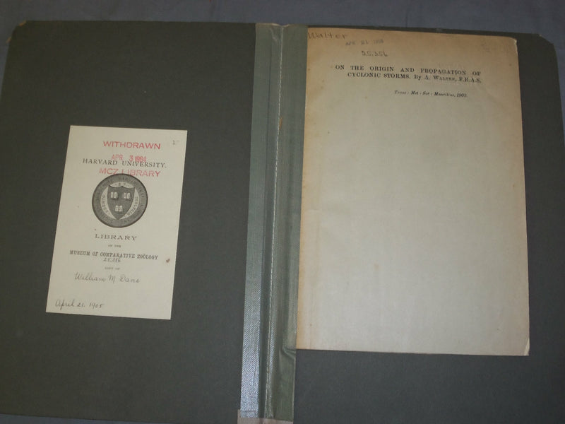 1902 ON THE ORIGIN AND PROPAGATION OF CYCLONIC STORMS BY A. WALTER - J 4890