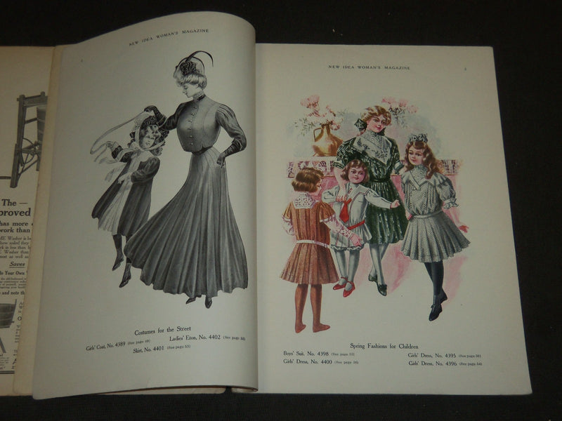 1907 MARCH NEW IDEA WOMAN'S MAGAZINE - COLOR FASHION - ILLUSTRATIONS - ST 254
