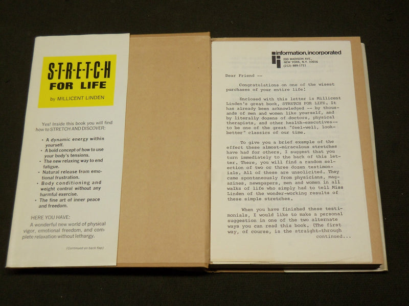 1968 STRETCH FOR LIFE HARDCOVER BOOK BY MILLICENT LINDEN - KD 6062