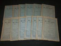 1911-1917 JOURNAL DE PHYSIQUE THEORIQUE ET APPLIQUEE MAGAZINE LOT OF 43 - WR 833