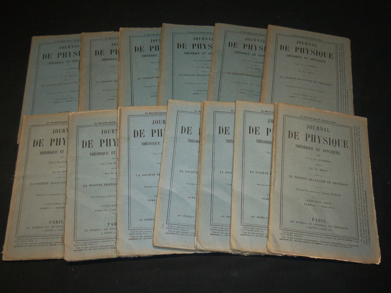 1911-1917 JOURNAL DE PHYSIQUE THEORIQUE ET APPLIQUEE MAGAZINE LOT OF 43 - WR 833