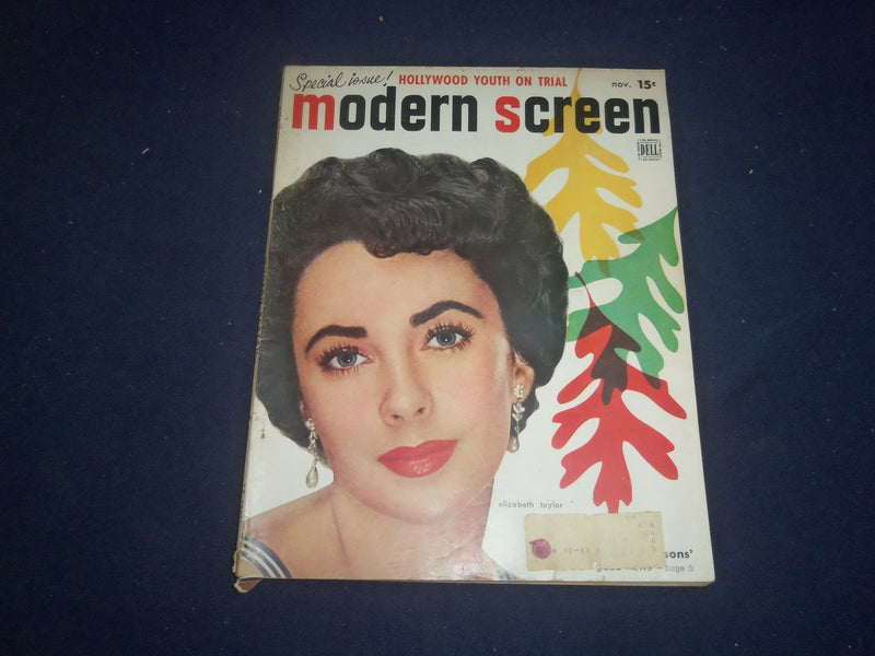 1950 NOVEMBER MODERN SCREEN MAGAZINE - ELIZABETH TAYLOR COVER - F 251H