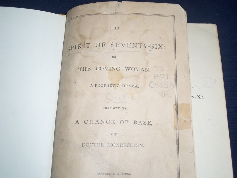 1874 THE SPIRIT OF SEVENTY-SIX OR THE COMING WOMAN CHANGE OF BASE - KD 2330