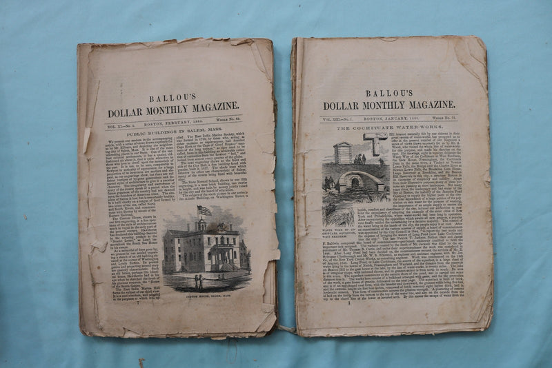 1860-1867 BALLOU'S MONTHLY MAGAZINE - LOT OF 9 - O 3978