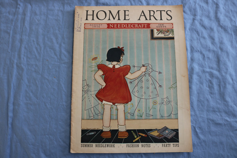 1938 AUGUST HOME ARTS NEEDLECRAFT MAGAZINE - SUMMER NEEDLEWORK - SP 4784K