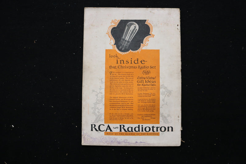 1926 DECEMBER RADIO MAGAZINE - GREAT FRONT COVER - E 11158