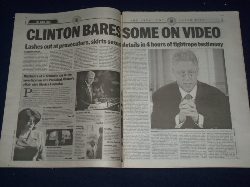 1998 SEPT 22 NEW YORK DAILY NEWS - NO SMOKING GUN BILL CLINTON VIDEO - NP 1713
