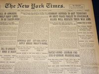 1918 JANUARY 5 NEW YORK TIMES - GERMANY REFUSES TO QUIT TERRITORY - NT 7914