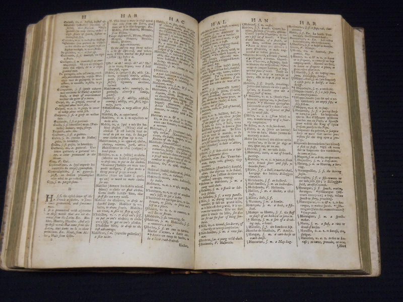 1794 BOYER'S ROYAL DICTIONARY ABRIDGED BY J. C. PRIEUR - VOLUME 1 & 2 - KD 703T