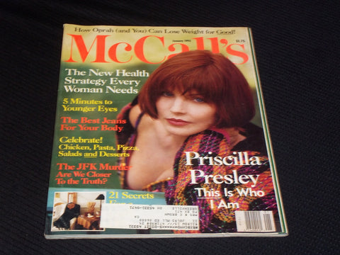 1992 JANUARY MCCALL'S MAGAZINE - PRISCILLA PRESLEY FRONT COVER - E 647