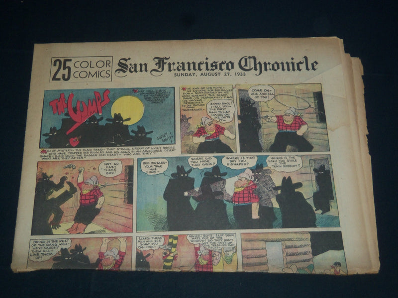 1933 AUGUST 27 SAN FRANCISCO CHRONICLE SUNDAY COLOR COMICS - NP 3730