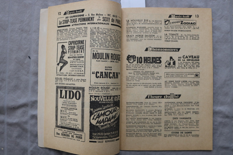 1961 AUGUST UNE SEMAINE DE PARIS MAGAZINE - FRENCH TEXT - K 3454