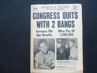 1954 AUGUST 21 NY DAILY NEWS NEWSPAPER - OLSON BEATS ROCKY IN 15 - NP 2503