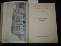 1901-1902 CORNELL UNIVERISTY MEDICAL COLLEGE ANNOUNCEMENT - NEW YORK - K 3100