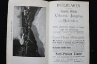 1910 BERNER OBERLAND TRAVEL GUIDE - FOLD-OUT - GERMAN TEXT - K 2217