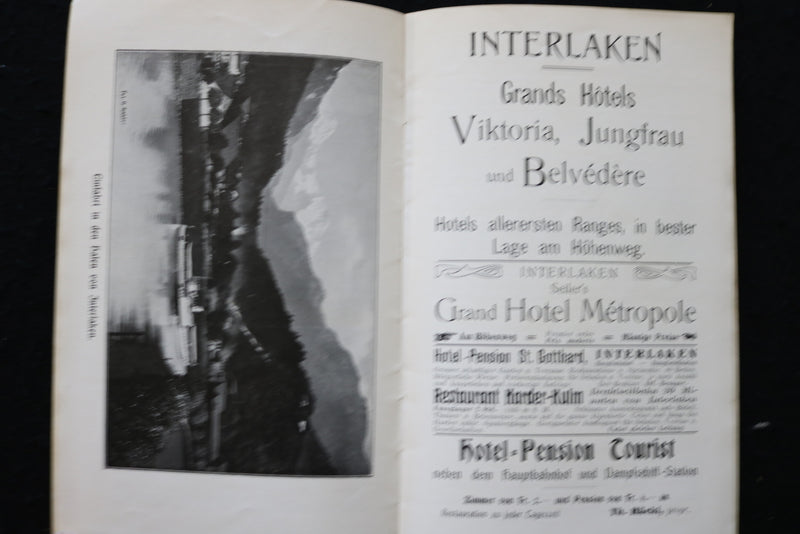 1910 BERNER OBERLAND TRAVEL GUIDE - FOLD-OUT - GERMAN TEXT - K 2217