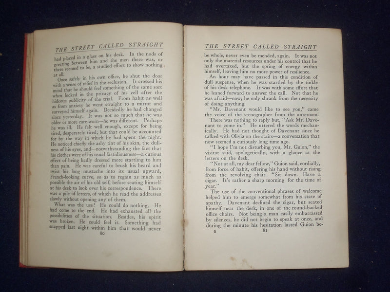 1912 THE STREET CALLED STRAIGHT HARDCOVER BOOK ILLUSTRATED BY O. LOWELL- KD 9065