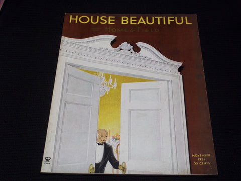 1934 NOVEMBER HOUSE BEAUTIFUL MAGAZINE BEAUTIFUL FRONT COVER & PHOTOS - E 2767
