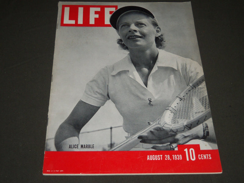 1939 AUGUST 28 LIFE MAGAZINE - ALICE MARBLE COVER - L 145