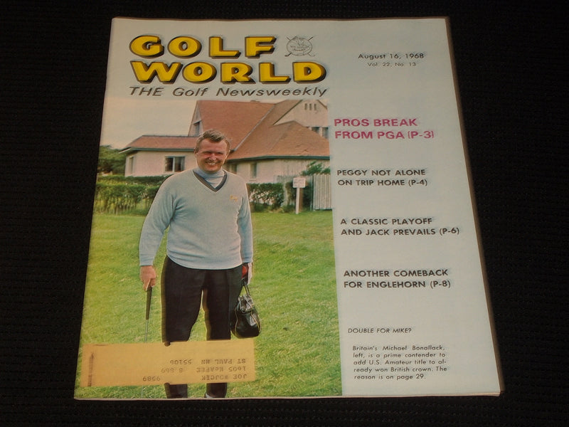 1968 AUGUST 16 GOLF WORLD MAGAZINE - MICHAEL BONALLACK FRONT COVER - E 6559