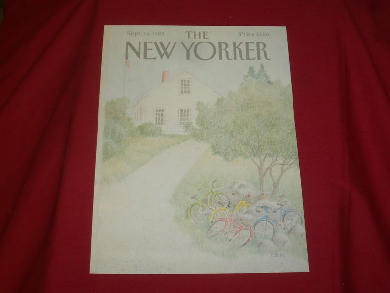 1985 SEPTEMBER 16 NEW YORKER MAGAZINE FRONT COVER ONLY - GREAT ART FOR FRAMING