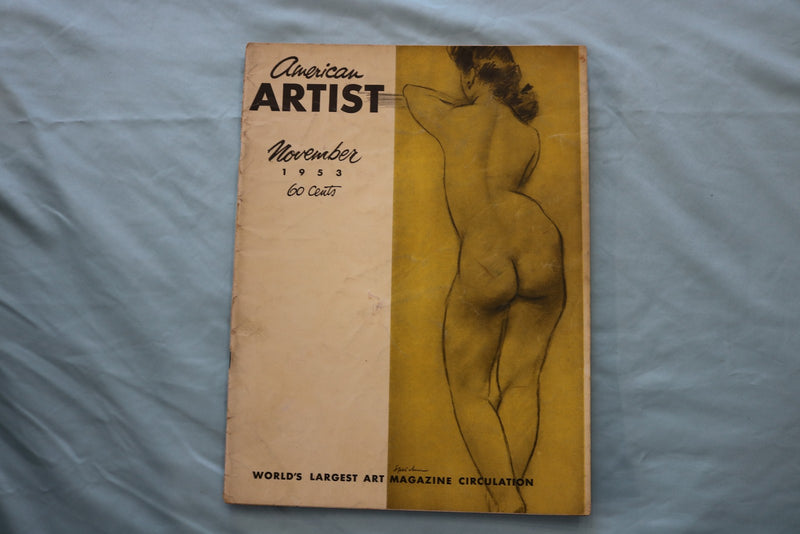 1953 NOVEMBER AMERICAN ARTIST MAGAZINE - A GREAT ILLUSTRATION COVER - E 26591
