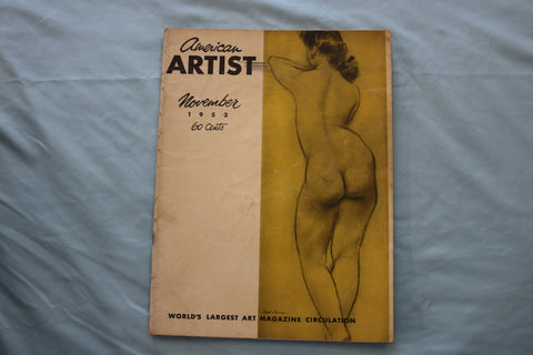 1953 NOVEMBER AMERICAN ARTIST MAGAZINE - A GREAT ILLUSTRATION COVER - E 26591