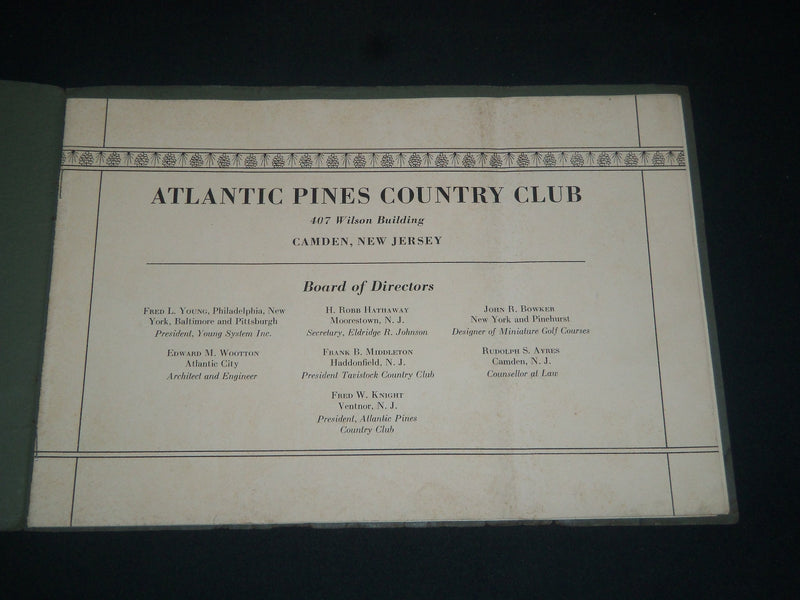 1928 ATLANTIC PINES COUNTRY CLUB - BROCHURE - CAMDEN NEW JERSEY - J 3899