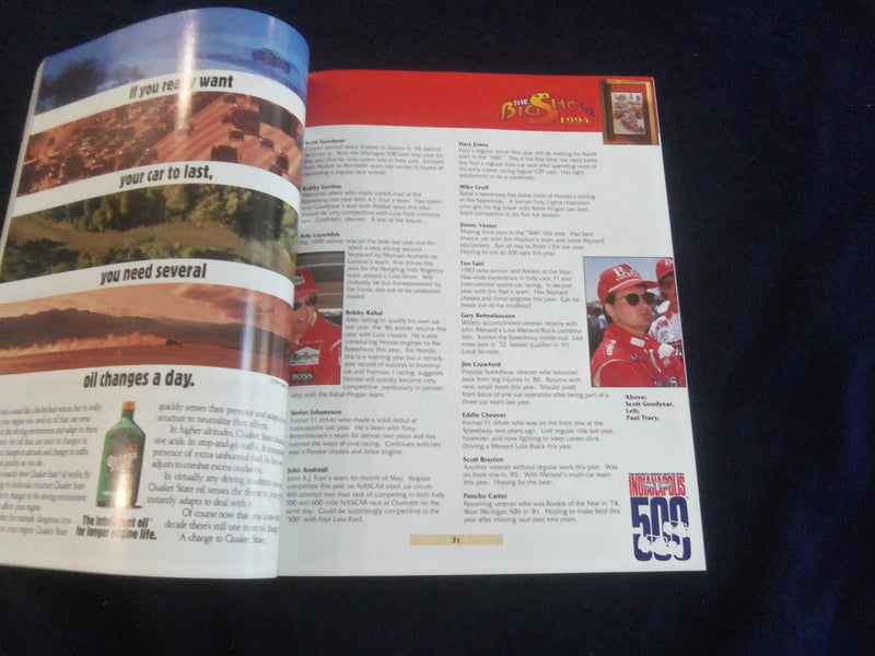1994 MAY 29 78TH INDIANAPOLIS 500 RACING PROGRAM - GREAT PHOTOS - SP 6599F