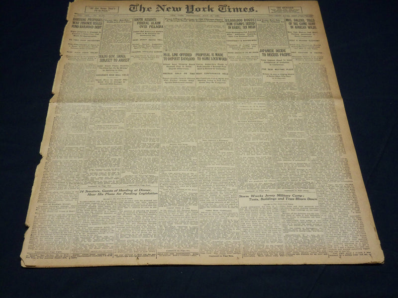 1921 JULY 27 NEW YORK TIMES - $2,000,000 BOGUS RUN STAMPS SEIZED - NT 8709