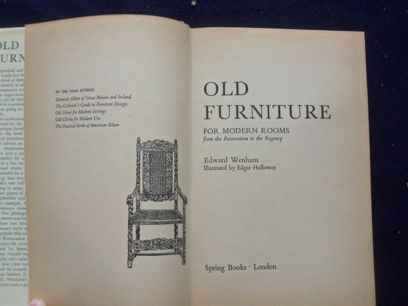1964 OLD FURNITURE HARDCOVER BOOK BY EDWARD WENHAM - KD 8400