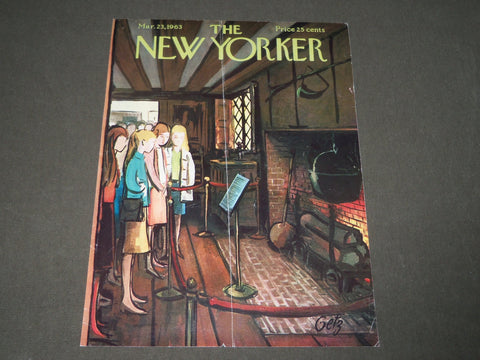 1963 MARCH 23 NEW YORKER MAGAZINE FRONT COVER ONLY - GREAT ART FOR FRAMING