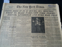 1930 SEPTEMBER 3 NEW YORK TIMES NEWSPAPER - COSTE DOES IT IN 37 HOURS - NT 7224