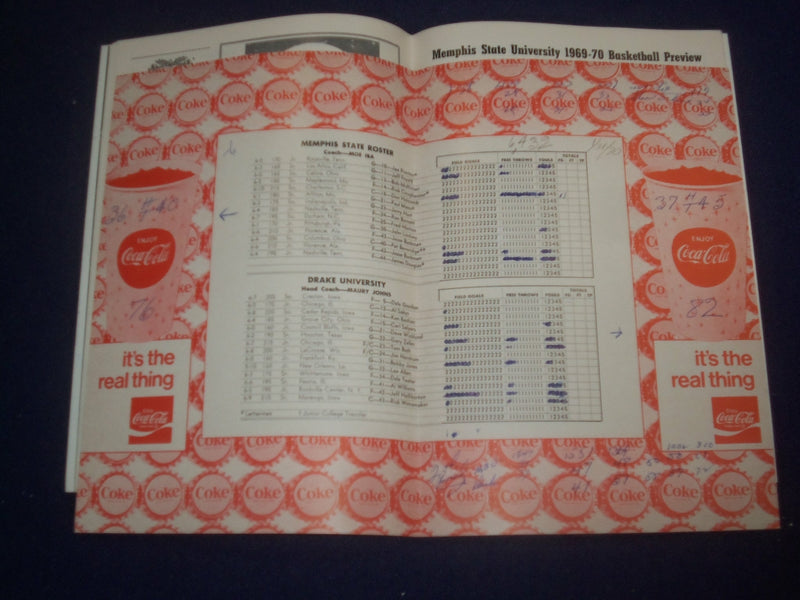 1969-1970 MEMPHIS STATE UNIVERSITY BASKETBALL PROGRAM -DRAKE UNIVERSITY- ST 6535
