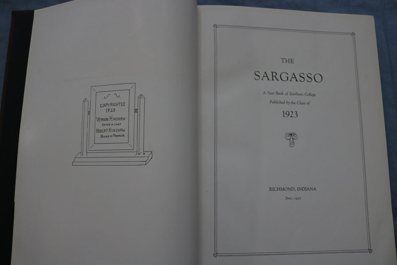 1923 THE SARGASSO EARLHAM COLLEGE YEARBOOK - RICHMOND, INDIANA - YB 3425