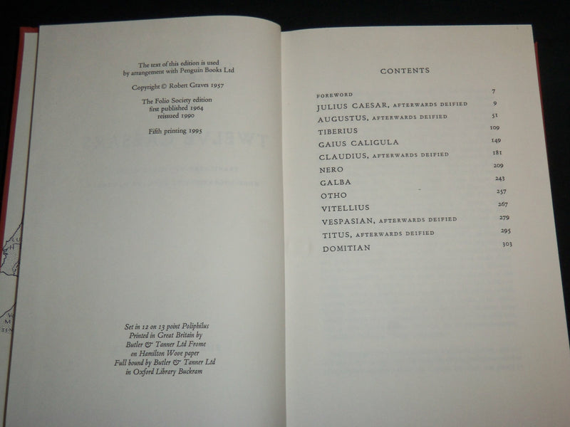 1995 THE TWELVE CAESARS HARDCOVER BOOK BY ROBERT GRAVES W/ SLIPCASE - KD 6915