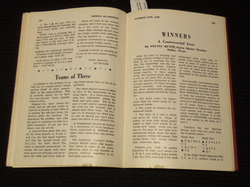 1958 BRIDGE QUARTERLY MAGAZINE - WORLD CHAMPIONSHIP ISSUE - K 1049