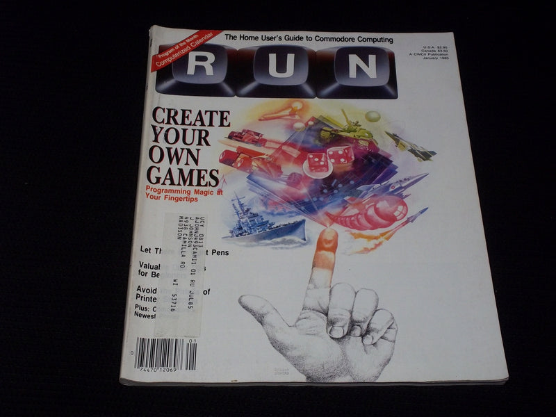 1985 JANUARY RUN MAGAZINE - COMMODORE COMPUTING FRONT COVER - E 547