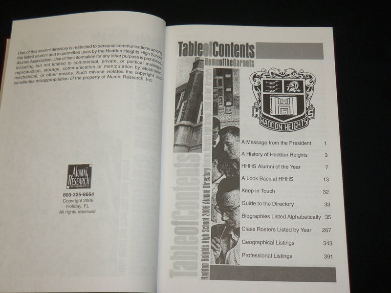 2006 HADDON HEIGHTS HIGH SCHOOL DIRECTORY BOOK - NEW JERSEY - KD 6345