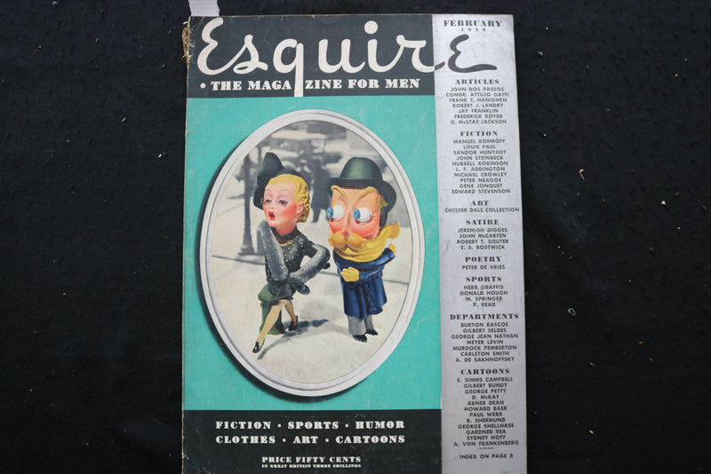 1938 FEBRUARY ESQUIRE MAGAZINE - GEORGE PETTY ILLUSTRATION COVER - E 10077