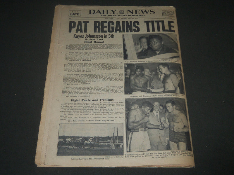 1960 JUNE 21 NEW YORK DAILY NEWS - PATTERSON CHAMP BY KO - NP 2417