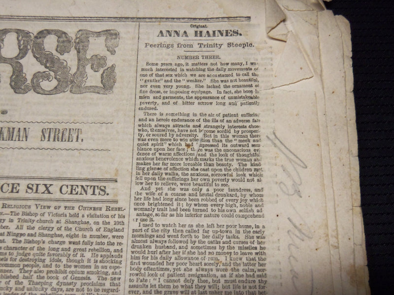 1854 NEW YORK UNIVERSE NEWSPAPERS LOT OF 2 - A. J. WILLIAMSON - NP 3879S