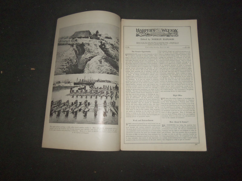 1915 MARCH 13 HARPER'S WEEKLY MAGAZINE - BEAUTY AND BALD HEADS - SP 1520E