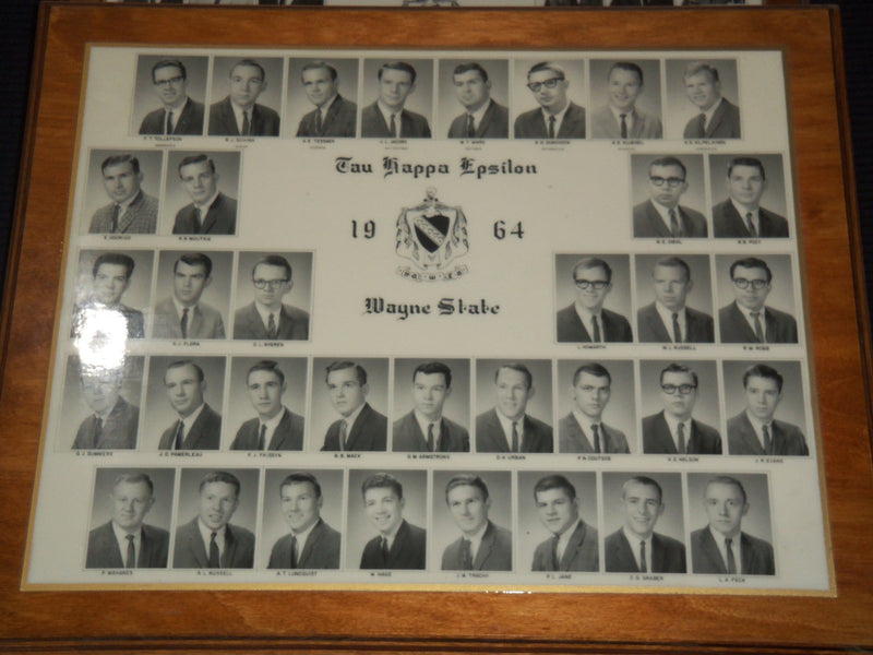1963-1965 WAYNE STATE UNIVERSITY TAU KAPPA EPSILON MOUNTED PHOTOS LOT OF 3- #215