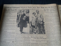 1934 SEPT 21 PHIADELPHIA RECORD NEWSPAPER - LINDY KIDNAPING SOLVED - NT 7260