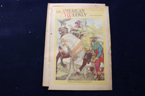 1951 APRIL 22 AMERICAN WEEKLY MAGAZINE - BEAUTIES OF SHAKESPEARE COVER - E 22667