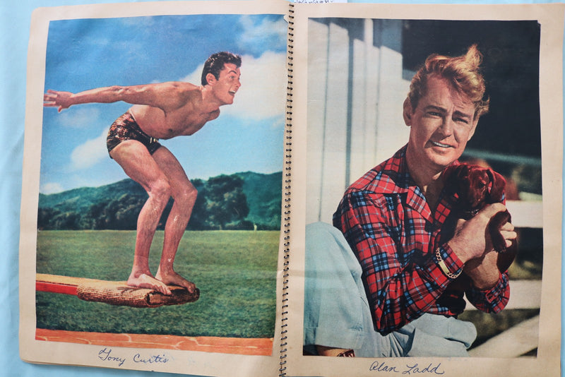 1950'S HOLLYWOOD ACTORS SCRAPBOOK - MARLON BRANDO-TONY CURTIS-ALAN LADD- E 26495