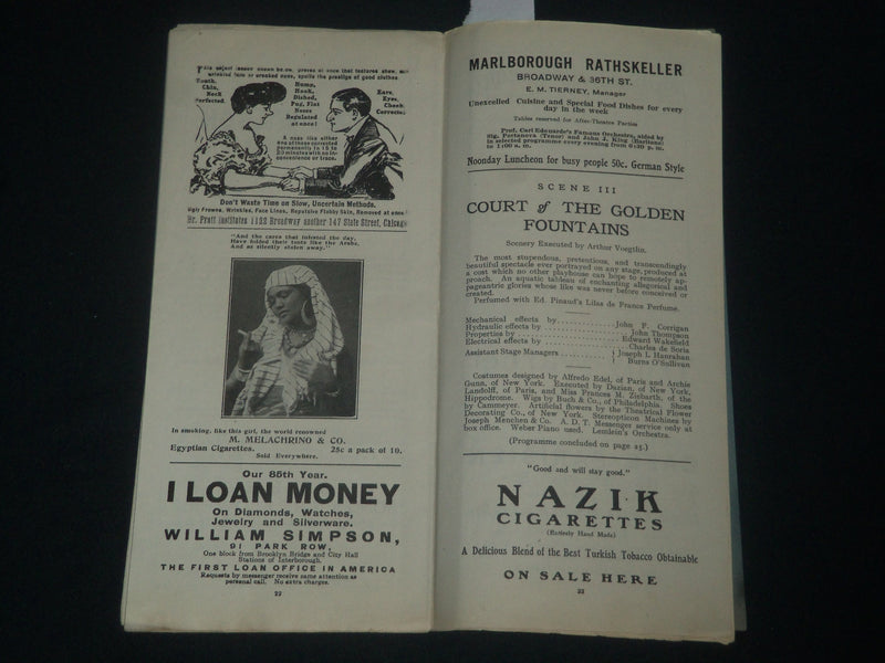 1906 NEW YORK HIPPODOME A SOCIETY CIRCUS PROGRAM - NICE ADS - J 4223