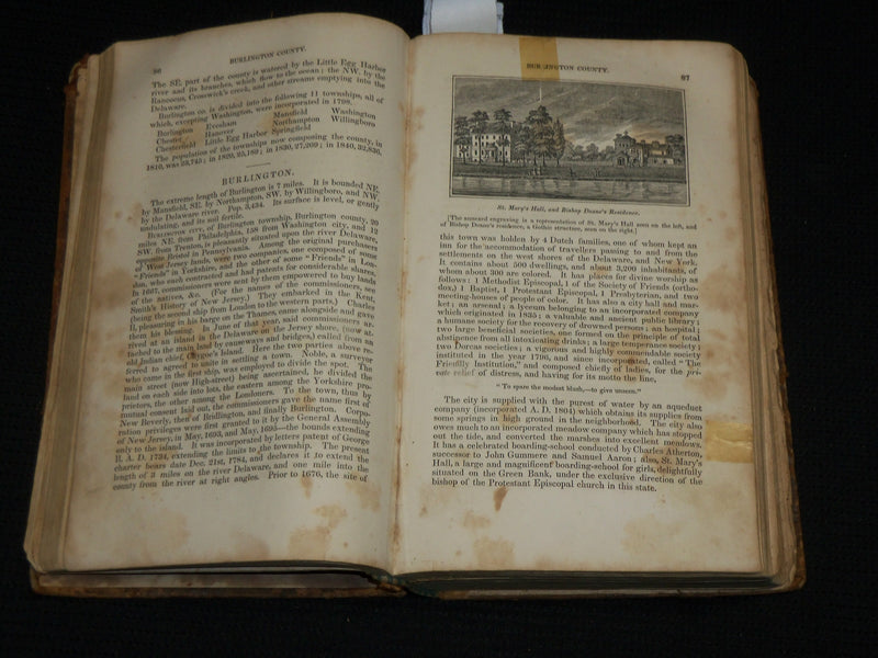 1844 HISTORICAL COLLECTIONS OF THE STATE OF NEW JERSEY BY JOHN BARBER - KD 7355